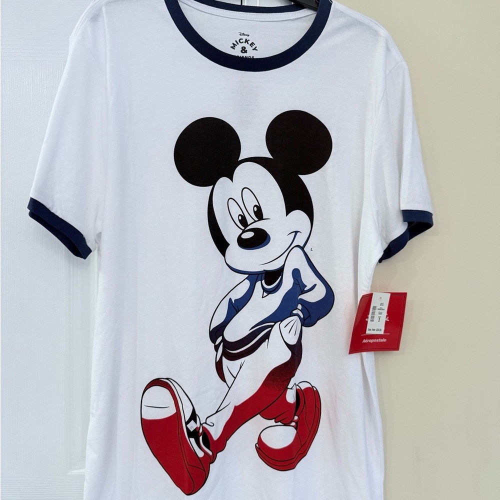 AEROPOSTALE Mickey Mouse Relaxed Ringer Graphic Tee Unisex